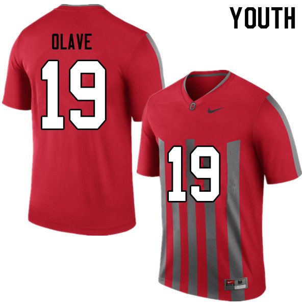 Youth #19 Chris Olave Ohio State Buckeyes College Football Jerseys Sale-Throwback